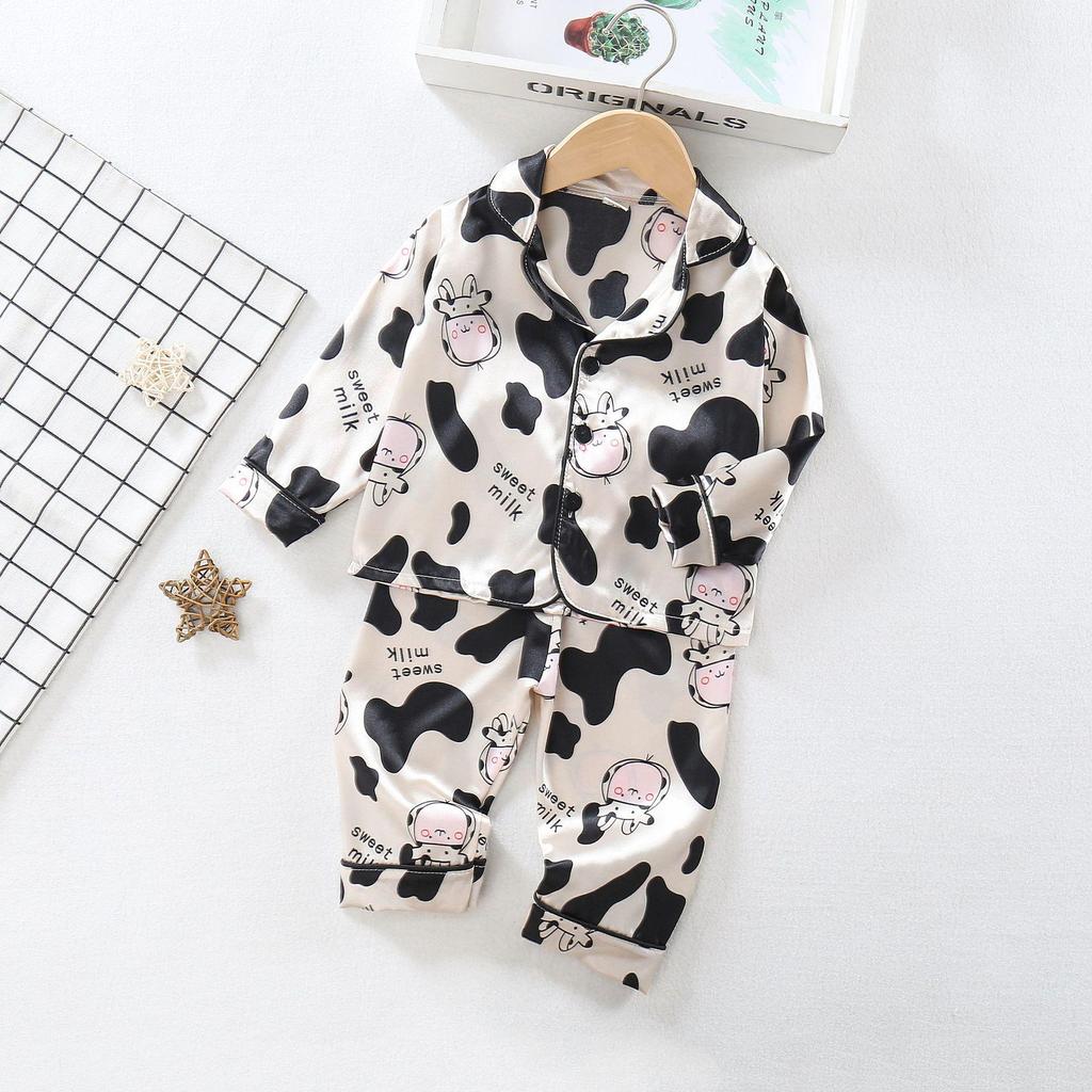 Conjunto de Pijama Infantil de Algodón Seda de Dibujos Animados