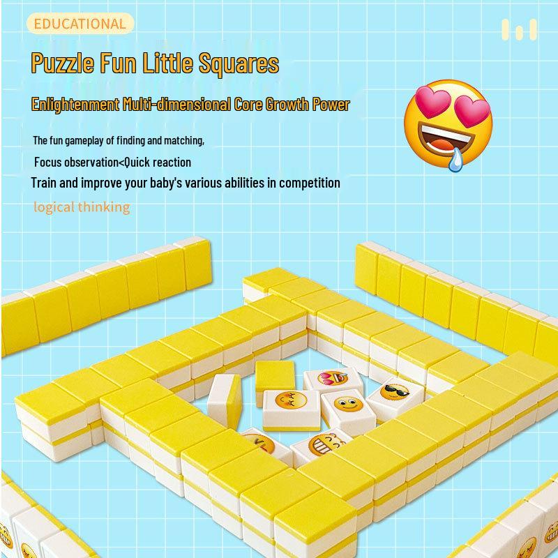 Emoji Mahjong Board Game - Douyin Style Children's Thinking Toy Cards