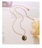 European-American Star Moon Pendant Necklace with Real Gold Electroplating – Simple Style Clavicle Chain Accessory