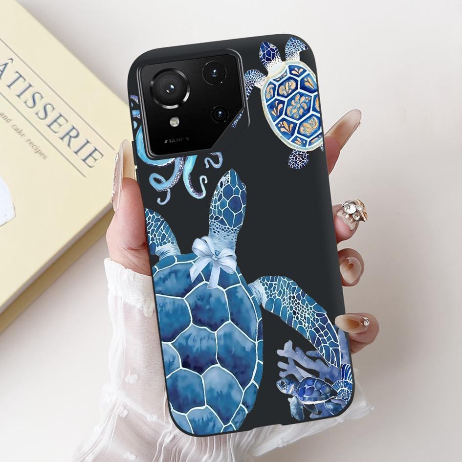 For Asus Rog Phone 9 Pro 5G Case Popular Flower Cartoon Soft Black Silicone Shockproof Cover For Asus Rog Phone 9 FE Phone9 Capa
