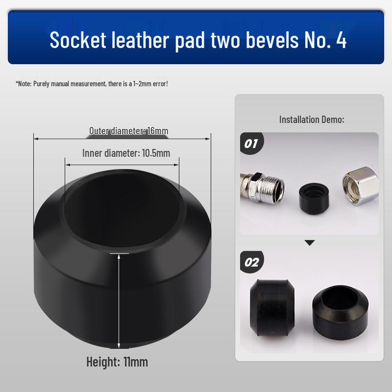 Stainless Steel Corrugated Hose Nut with No-Impact Wave Screw, Seal Ring, Leather Pad, Pressure Relief Valve Interface, and Fastener Gasket