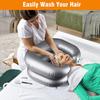 Disabled Hair Washing Aids with Drainage Tube & Built-In Pillow, Foldable Inflatable Hair Wash Basin, Portable Home Shampoo Sink, Bedside Washing