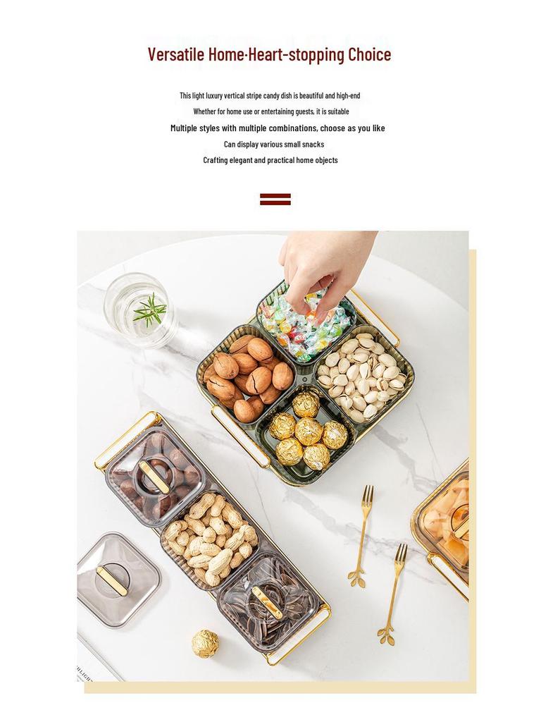 Elegant Transparent Fruit and Snack Display Plate for Living Room