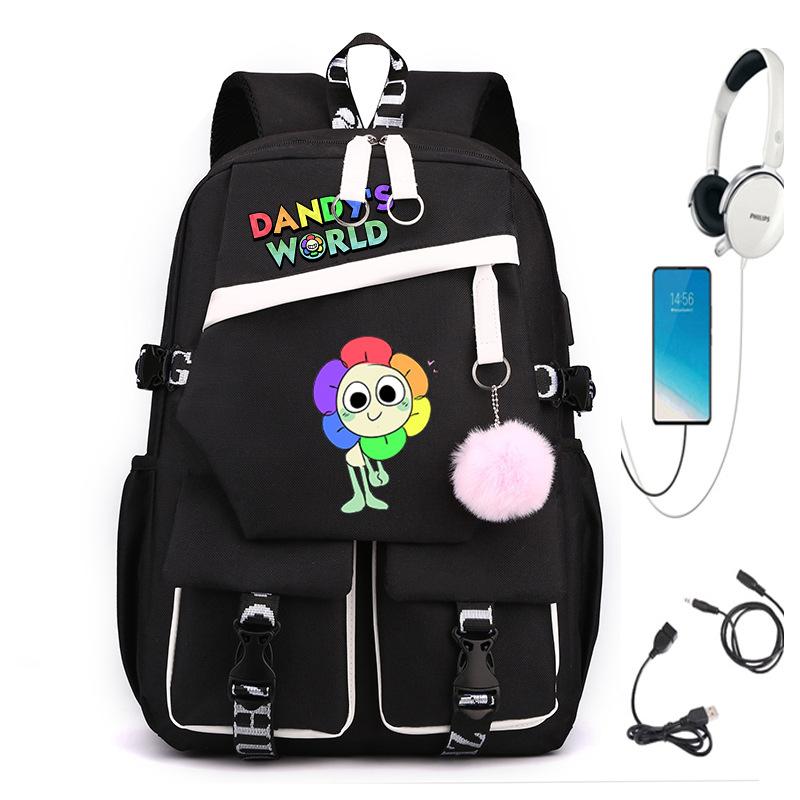 Personalized Printed USB Backpack, Large Capacity Korean Version of Trendy Primary and Secondary School Schoolbag