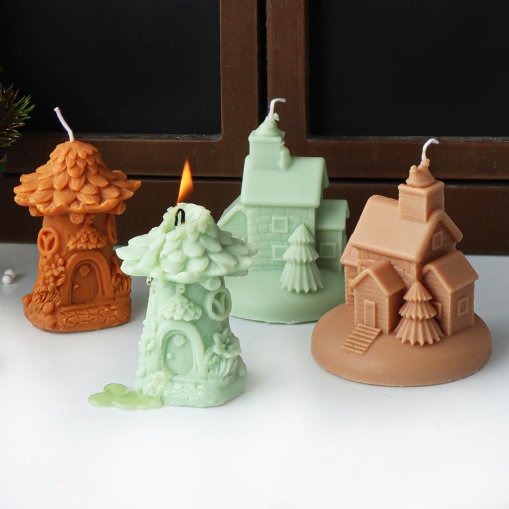 Flexible Silicone Mold Nordic House Shaped Candle Molds Scented Aromatherapy Making Mould Handmade Ornament Mould