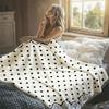 Lace Dot Flannel Blanket Warm Soft Halloween Christmas Decorative Couch Warm Cozy All-Season Gift