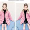 Girls Hooded Plus Velvet Thicken Outerwear Winter Warm Coats Parkas Jacket Cute Solid Down Jackets Kids Casual Clothes