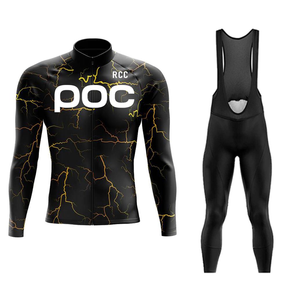 RCC POC 2026 Cycling Team Men's Cycling Jersey Long Sleeve Set MTB Bike Clothing Tenue Velo Homme Bicycle Wear