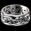 European and american hot S925Silver note ring  Fashionable Women's Holiday Hollow Ring
