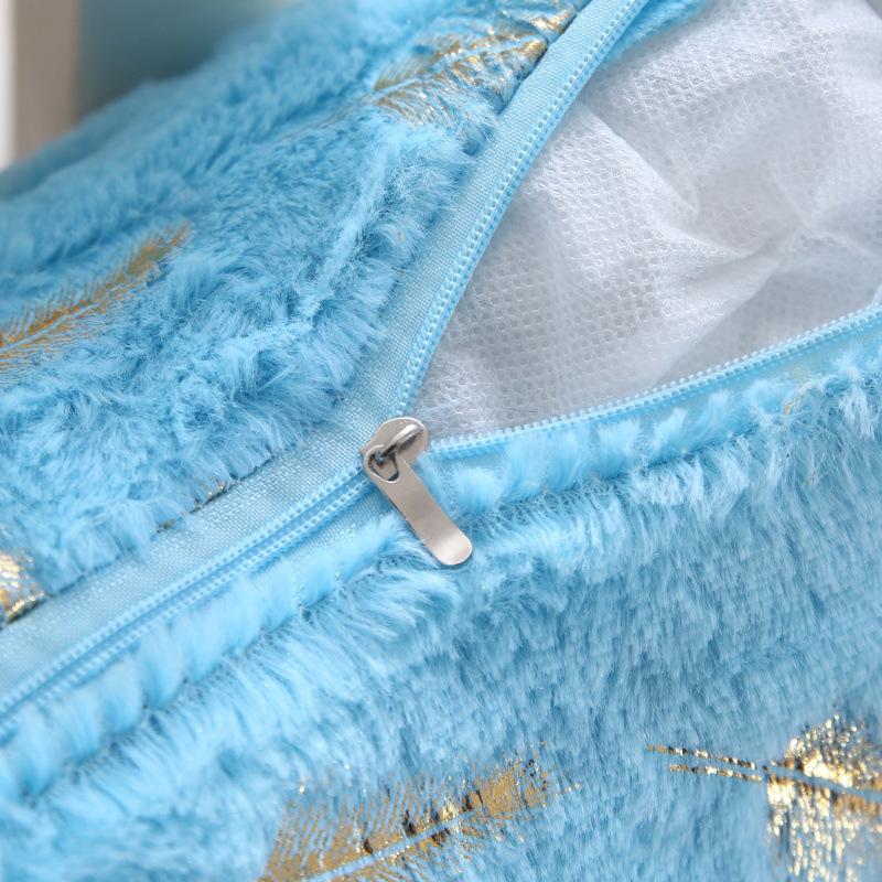 43X43Cm Cushion Cover Short Plush Gold Plated Throw Pillow Embedded Decoration Cushion Home Pillow Cover Coreless Single Pillow Cover