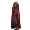 Funny Halloween Death Cloak with Cap Plaid Spider Web Cape  Hallowmas