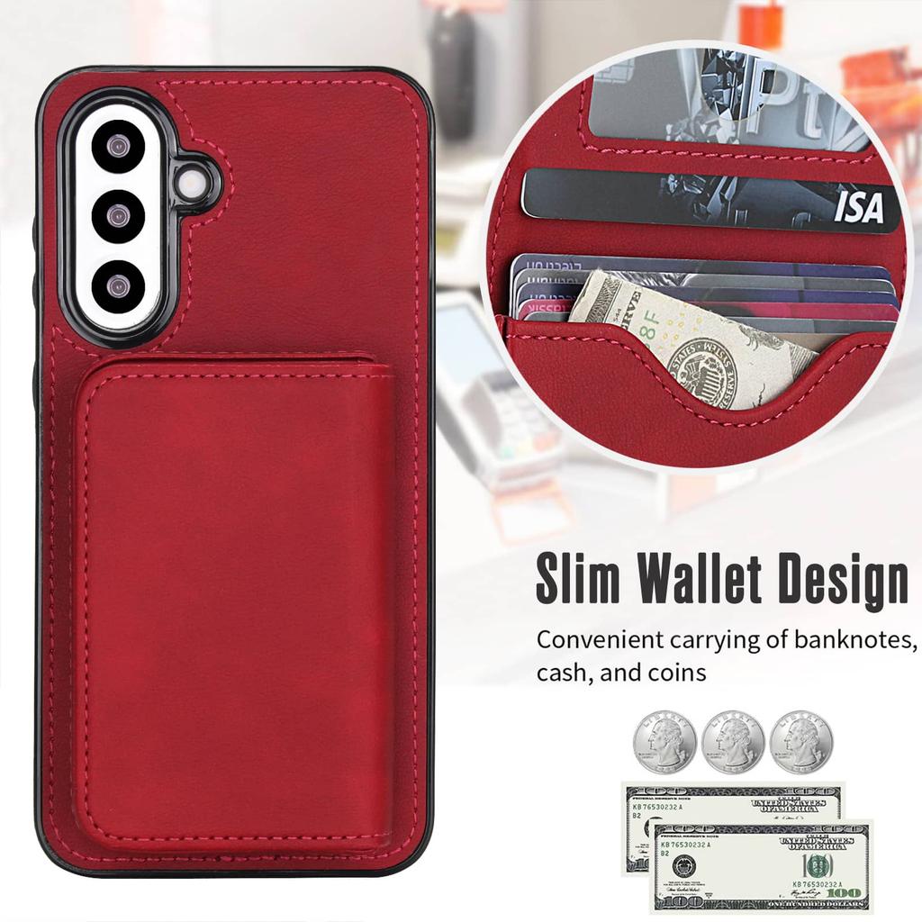 WEFOR 2-in-1 Magnetische Brieftaschenhülle für Samsung Galaxy A56 A36 A16 A55 A35 A15 A54 A14 A53 A13 5G, Abnehmbarer Kartenhalter mit RFID-Schutz
