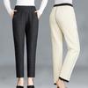Elderly Women's Pants Fleece Thickened Grandma Winter Pants Straight Middle-aged and Elderly Mothers Elastic High-waisted Cotton Pants Outside