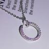 Simple Fashion Rose Gold Inlaid Full Diamond Nail Necklace Luxury Curved Nail Round Pendant Clavicle Chain For Ladies