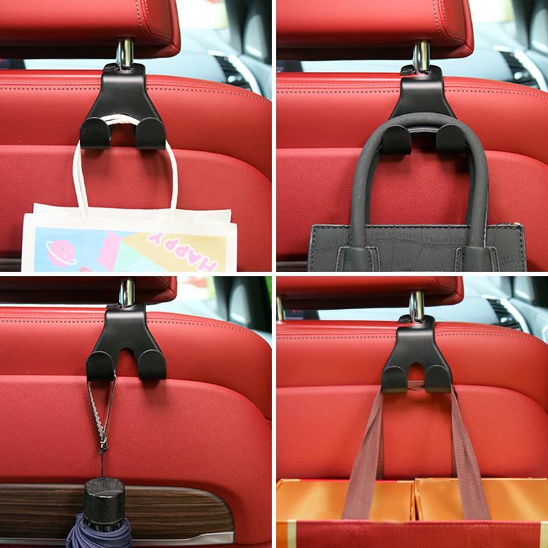 Car Seat Headrest Hook Auto Rear Seat Organizer Hanger Storage Holder For Handbag Purse Bags Clothes Coats