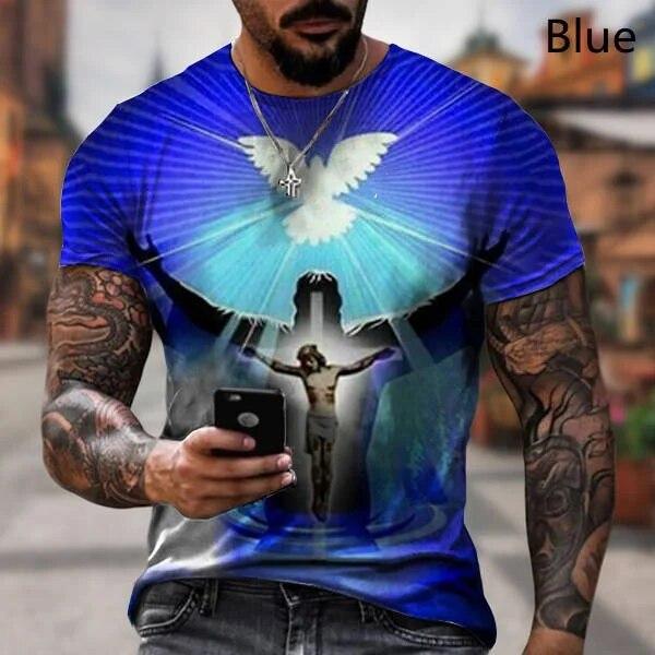 God! The Cross Fashion 3D T-shirt About Jesus Love Everone Christian Men's T-shirt Plus Size