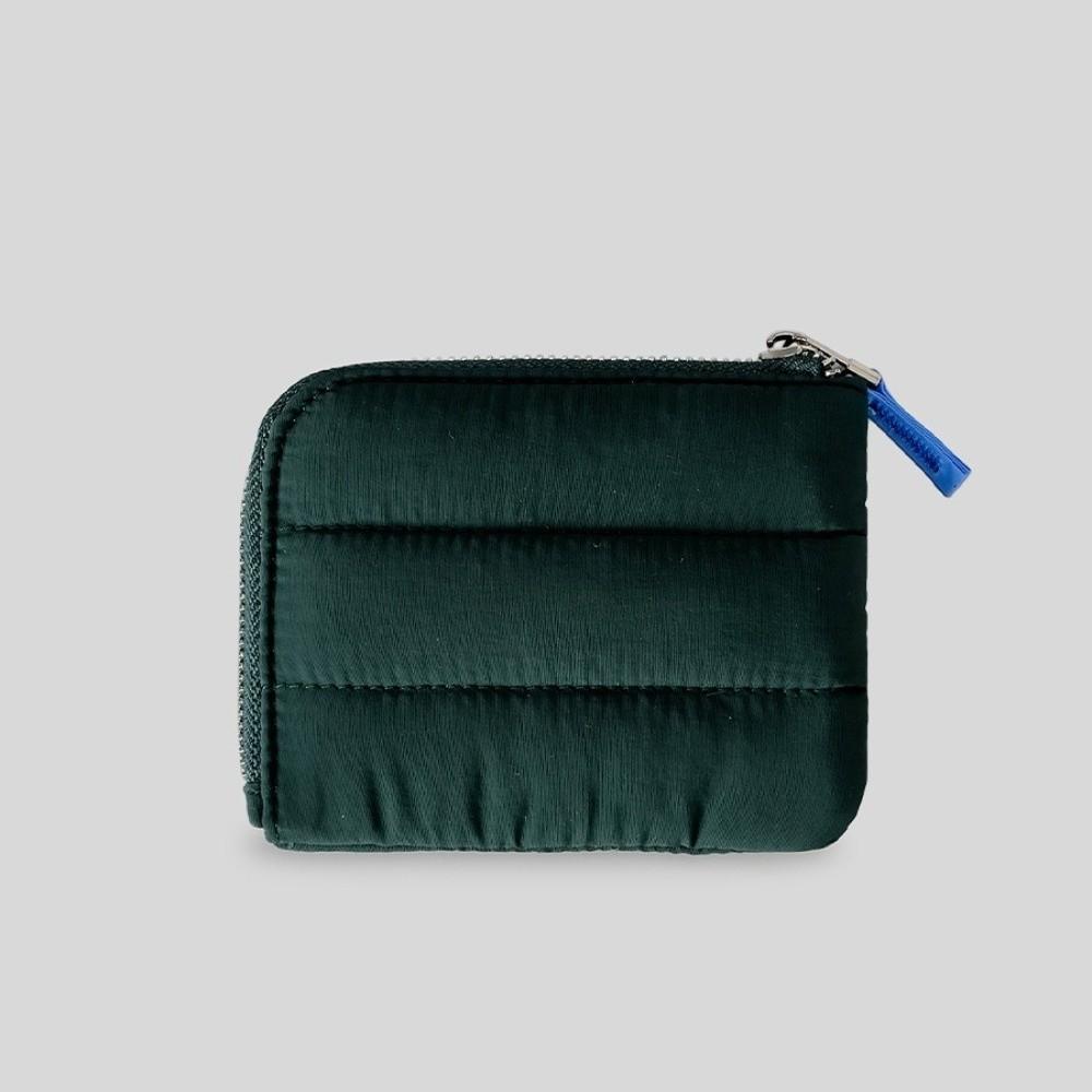 New Solid Color Quilted Coin Purse Ultralight Square Padded Wallet Nylon Portable Mini Card Holder