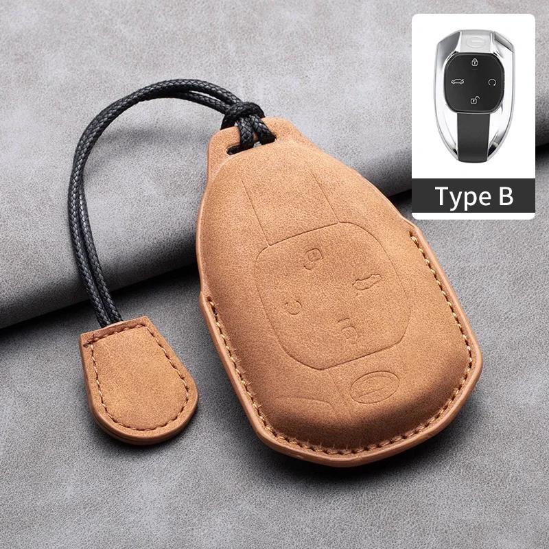 Leather Car Remote Key Case Cover for GAC Trumpchi GS4 GM8 GA3 GA6 SGS7 GA4 GS5 GS3 Legend GS8 Keychain Accessories