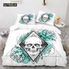 Povlak na přikrývku Sugar Skull King Mikrovlákno Růžový Ložní Set Květinová Lebka Povlak na Přikrývku Černá Červená Oranžová Kostra Jednolůžkový Povlak na Prošívanou Přikrývku