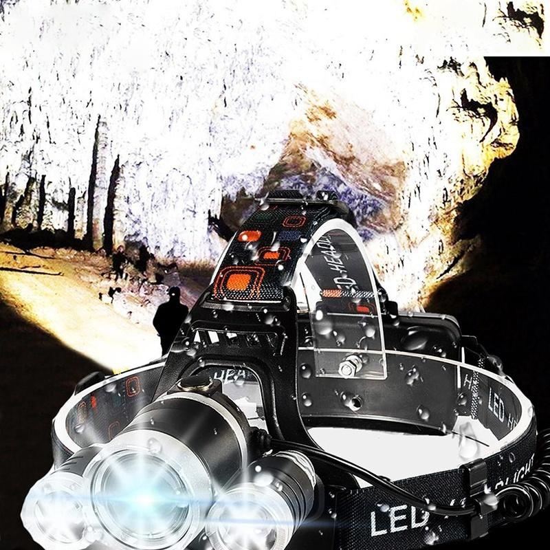 New Upgraded Super Bright LED Headlamp Headlight Battery Powered Helmet Light,Charging Equipment and Batteries Included Best Headlight