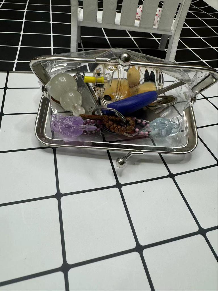 4-tums transparent myntplånbok nyckelring