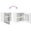 Wall Mounted Glass Cabinet PORTO 2 pcs Concrete Grey 40 x 31 x 40 cm
