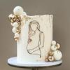 1 Pièce Lignes Minimalistes Acrylique Mère Attendant Bébé Femme Enceinte Décoration Gâteau Bébé Anniversaire Décoration Fête de Bienvenue