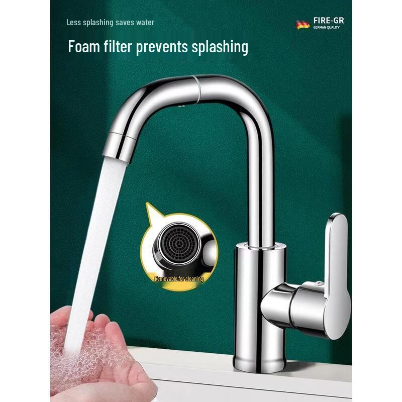 HANDUNYOU Black Deck-Mounted Basin Faucet