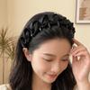 3Pcs/Set High-Volume Satin Bubble Hair Hoop Non-Slip Teeth Top Hairband Hairband Set  Facial Washing