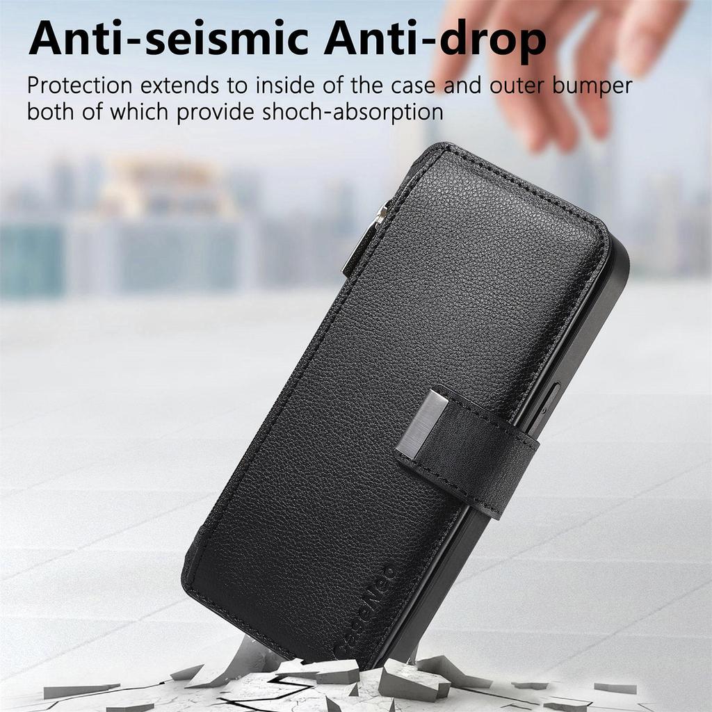 CASENEO MW-02 Phone Case For Honor Magic8 Lite 5G / X9d 5G / X70 5G Detachable Magnetic Leather Flip Cover