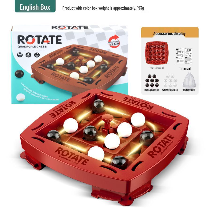 Orbital Logic Family Strategy: Parent-Child Rotating Chess & Four-in-a-Row Educational Game.