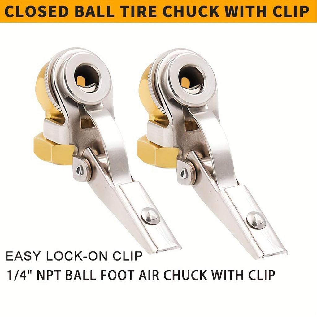 Air Chucks For Tires Heavy Duty Alloy Compressor Accessories Car Locking Tire Air Chuck Nozzle For Motorcycle RV Truck Bike