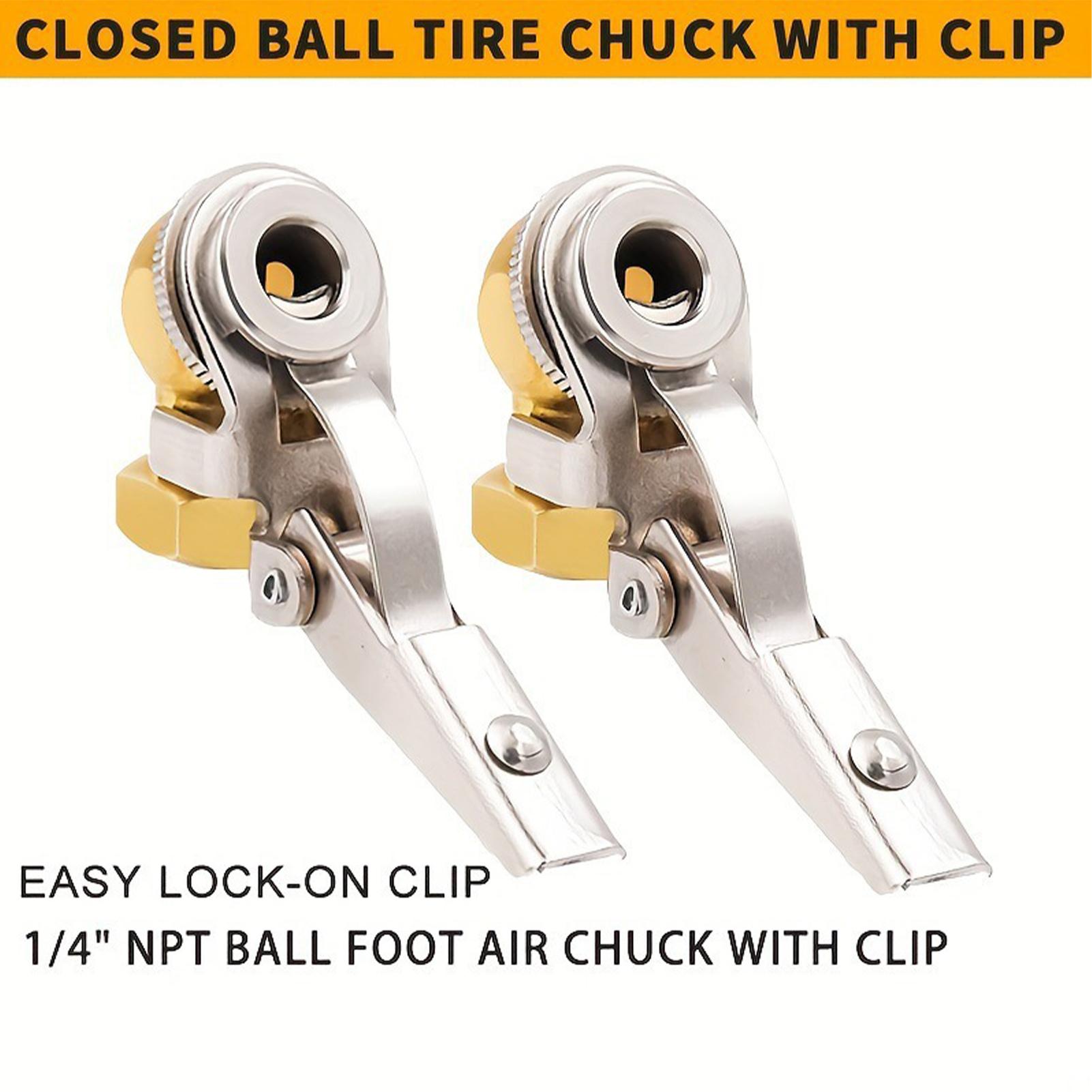 

Tire Air Chuck Leak-Proof Attachments With Quick Plug Closed Ball Tire Chuck With Clip For Motorcycle RV Truck Bike Scooter Auto China Mainland