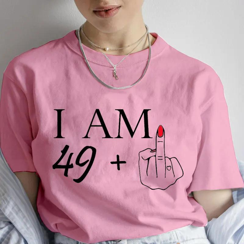 60th Birthday Shirt for Women Clothing I Am 29  39 49 59 Plus Middle Finger Fashion Y2k Graphic Tops Summer Short Sleeve Tees