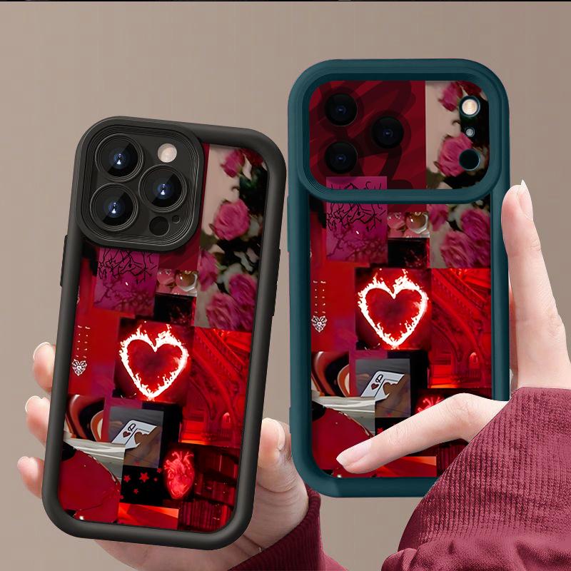 Stylish Red Scenery Pattern Phone Case For iPhone 17 16 15 14 13 12 Pro Max 15 Plus 17 Pro Air 11 16e Shockproof Soft TPU Cover