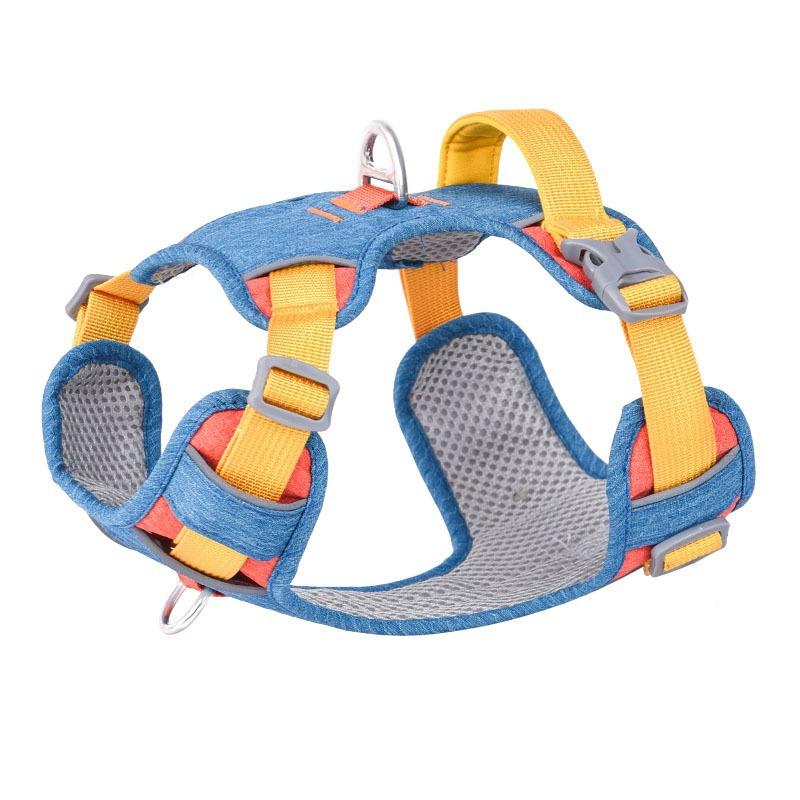 Reflective Pet Chest Strap Vest Type Contrast Color Dog Chest Strap Anti-break Free Dog Traction Chest Back