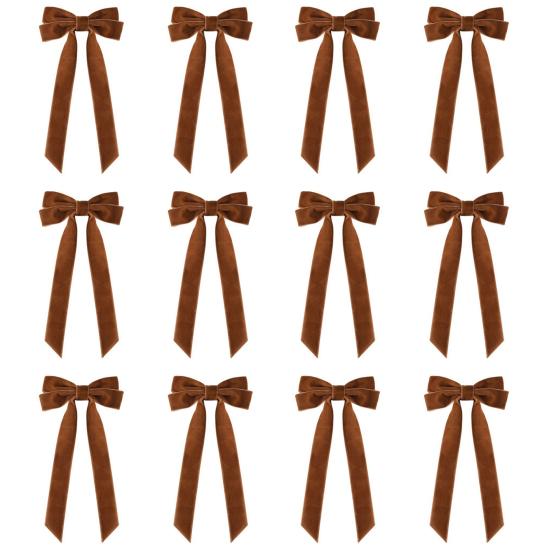 12Pcs Christmas Velvet Bows Rustic Vintage Velvet Ribbon Bows for DIY Crafts Gift Wrapping Tree Garland Wreath Xmas Decoration