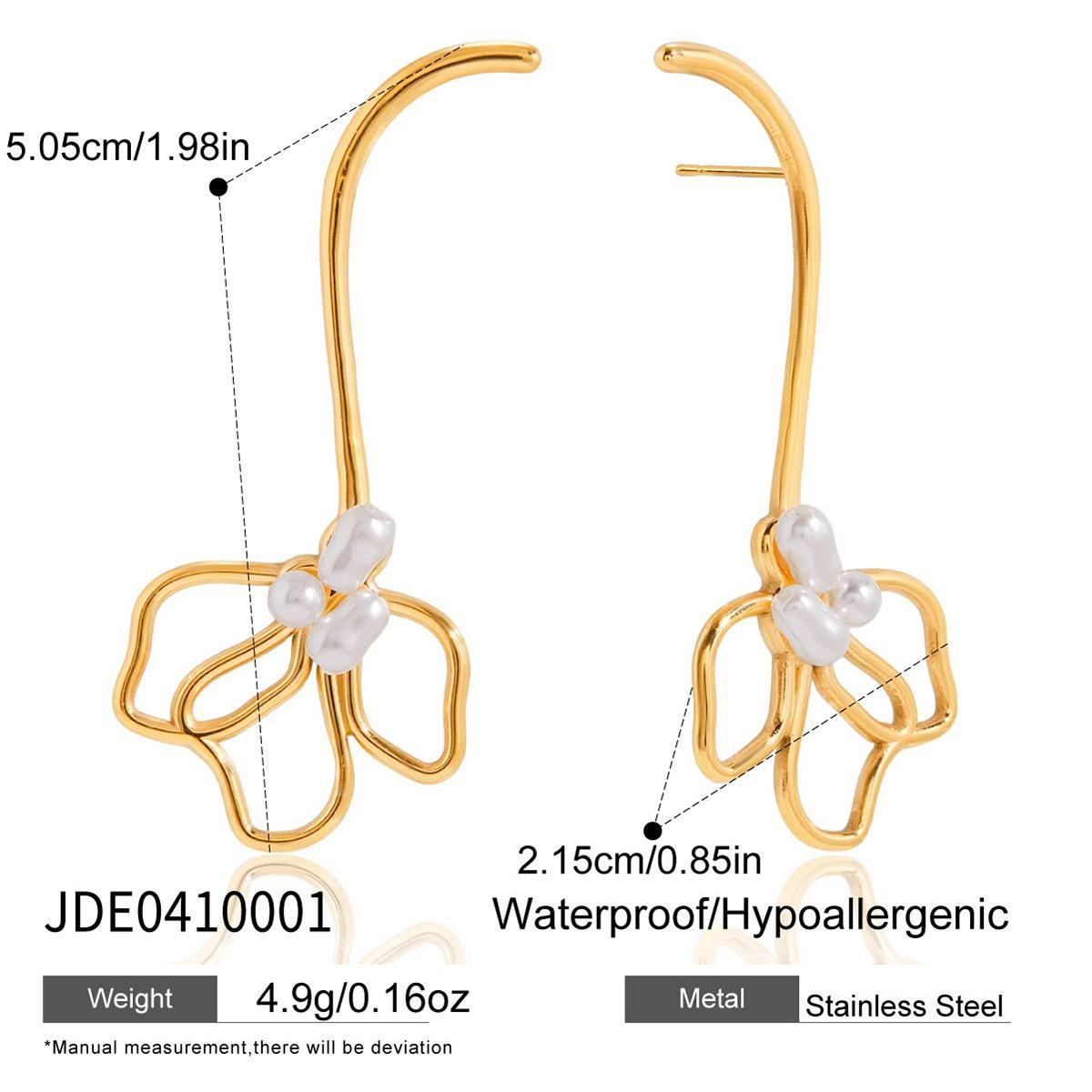Легкая роскошь, нишевые премиальные серьги-пусеты с жемчугом и лилиями
