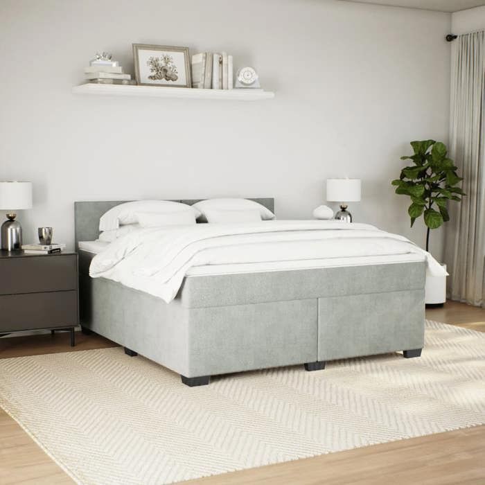 Maison Exclusive - Sommier à lattes de lit et matelas Gris clair 180x200cm Velours