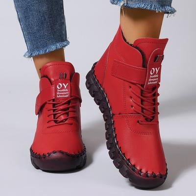 Mode Dames Laarzen Effen Zacht Comfortabel Platte Enkellaarsjes Luxe Casual Verdikt Warm Mama Schoenen Mode Handgemaakte Katoenen Schoenen Dames