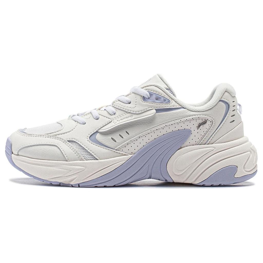 Li Ning Tiger Whale Comfortable Versatile Thick Sole Height Increasing Shock Absorbing Wear Resistant Low Top Casual Shoes Women sneaker AGCU030-3