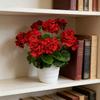 Weatherproof Geraniums | Lifelike Red Faux Flowers for All-Season Outdoor Use & Indoor Decor - Perfect Garden, Patio, and Home Centerpiece