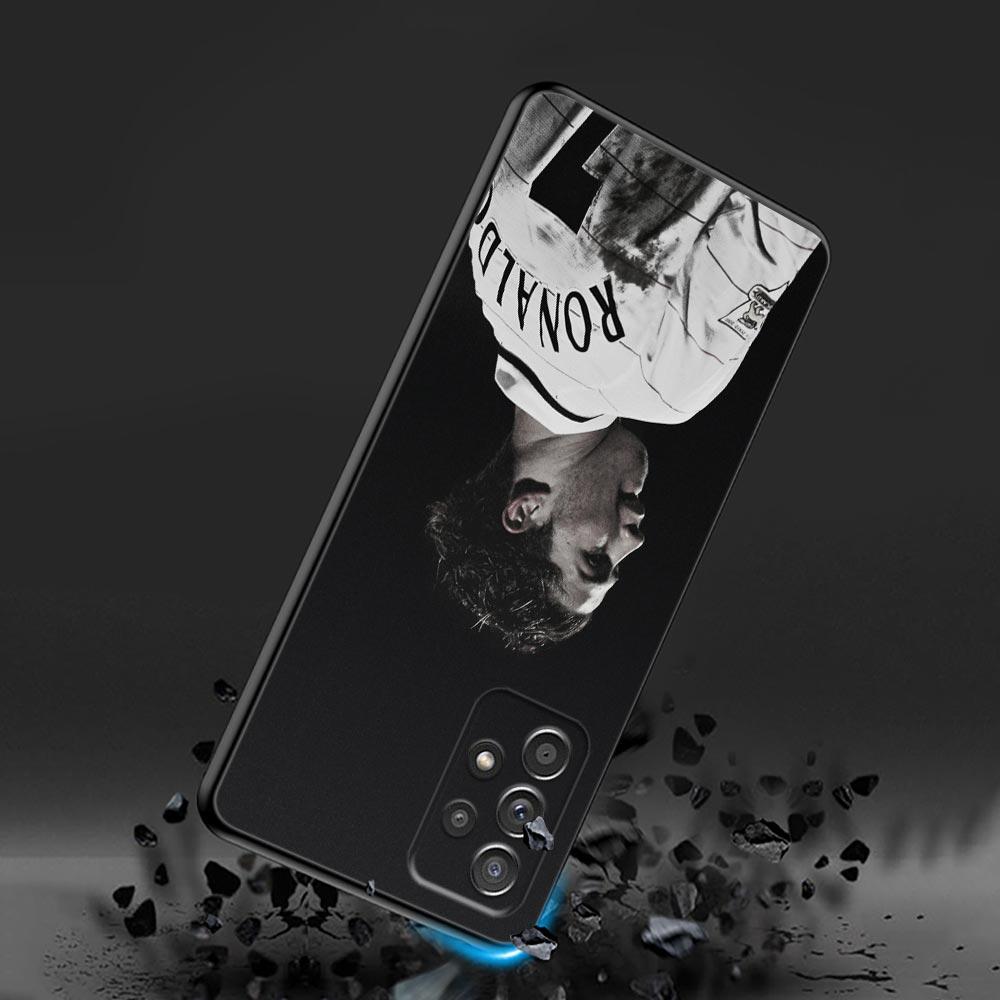 C-R-7 Dark Football Phone Case For Samsung Galaxy A57 A56 A37 A55 A36 5G A26 A54 A52 A35 A34 A25 A17 A16 A15 A07 A06 Soft Cover