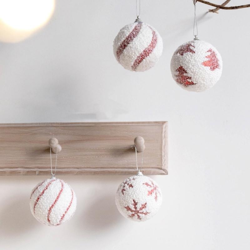 8cm Shatterproof Foam Decorative Baubles Ball Ornament Christmas Tree Decorations for Wreath Mantels Embellishments