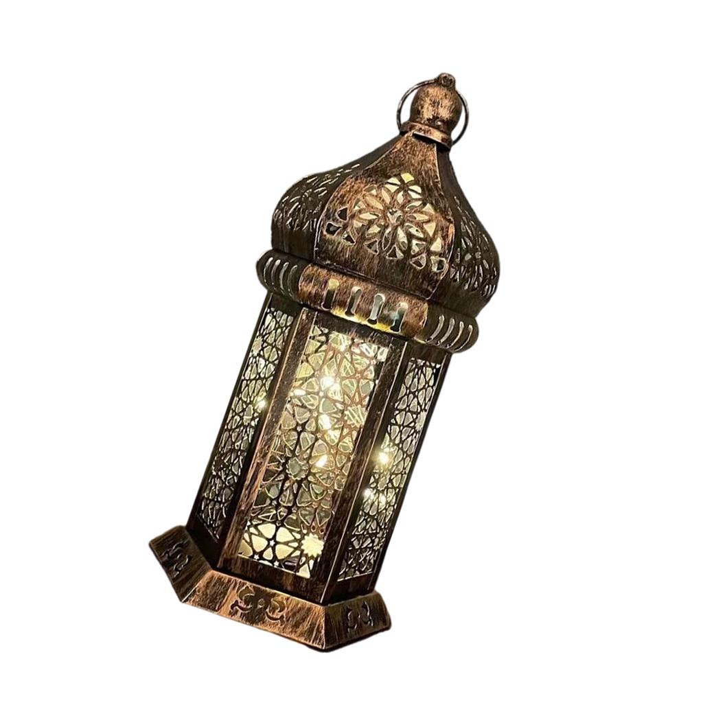 Floor Standing Candle Holder Handmade Iron Moroccan Type Wind Lantern for Ramadan Home Decoration and Celebrations