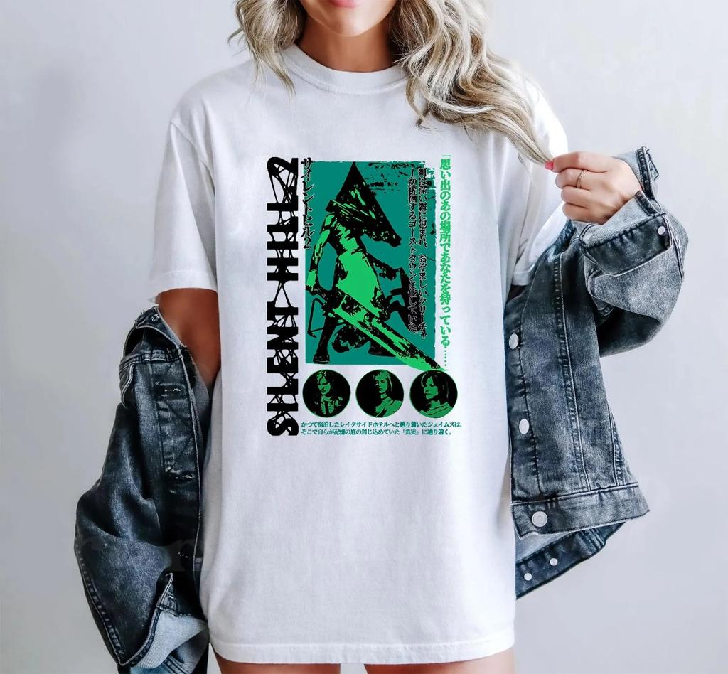 Silent Hill 2 Shirt Pyramid Head Graphic Tee Vintage Horror Gamer Comfort Colors Tee Clothing Short Sleeve Unisex Women AllSeason
