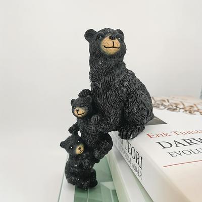 Matka a syn medvěd černý pryskyřičná ozdoba nová roztomilá figurka vnitřní řemeslná dekorace