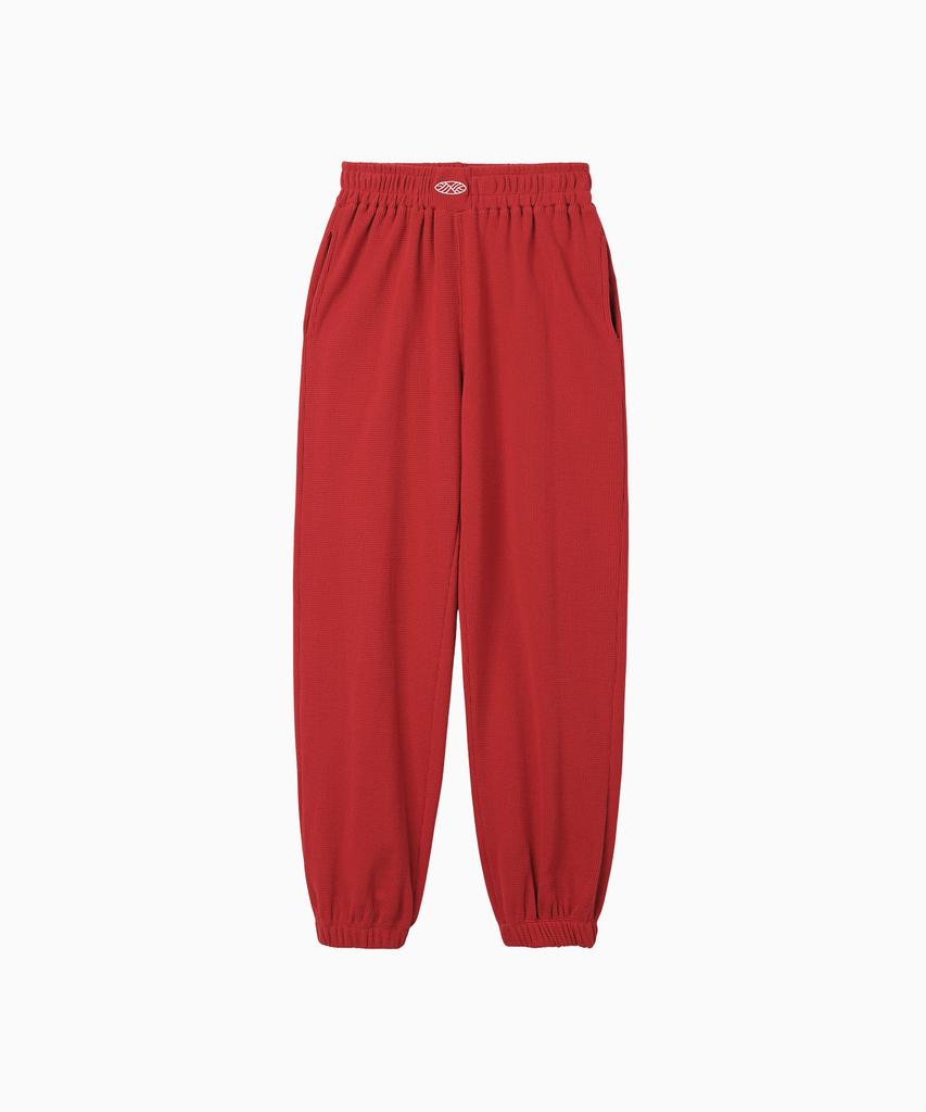 Minasu Track Logo Waffle Jogger Pants_Red