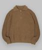 BLACK MOMENT Oversized Boucle Turtleneck Collared Half-Zip Knit