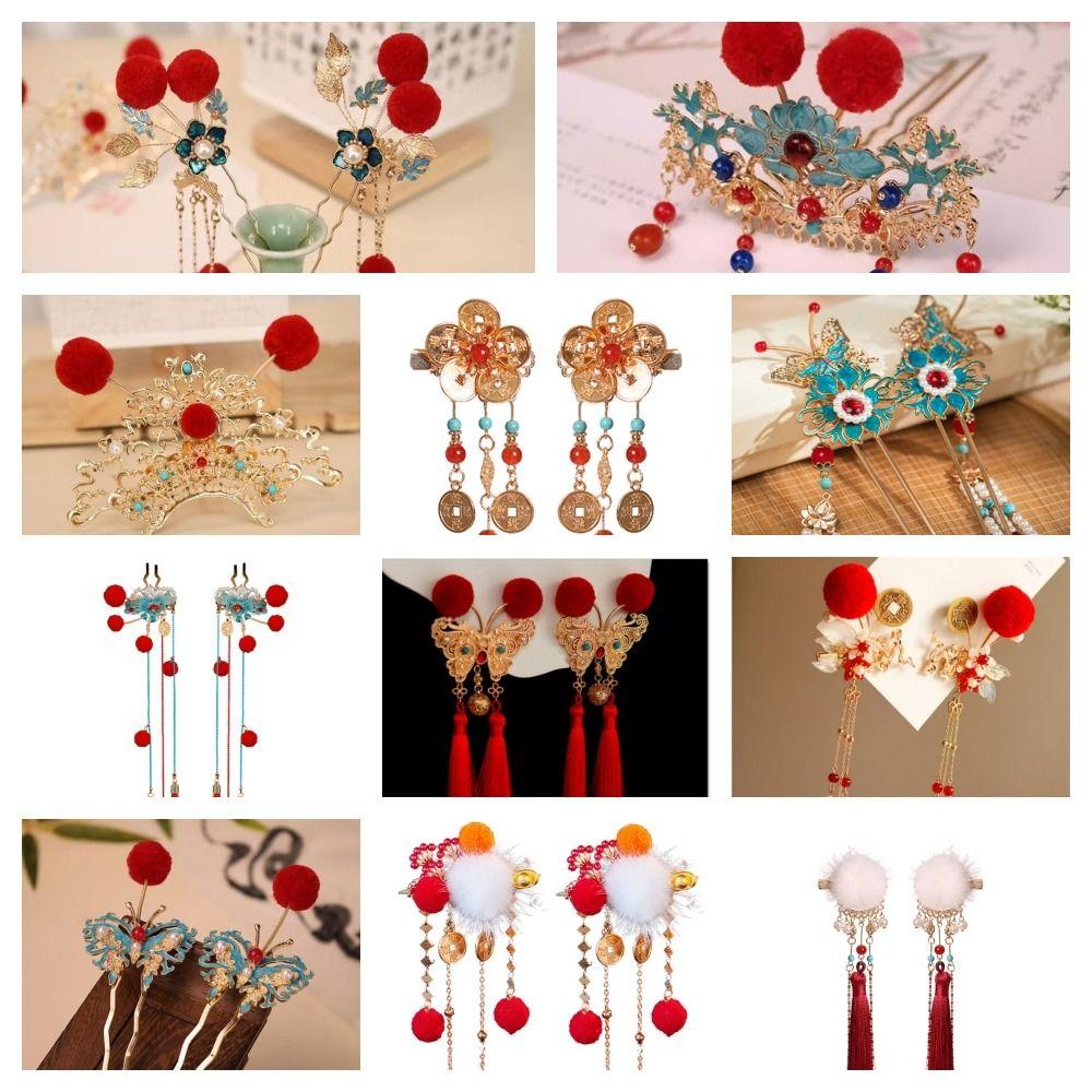 Pearl Ancient Hair Stick Chinese Style New Year Headdress Retro Tang Dynasty Hairpin  Jewelry